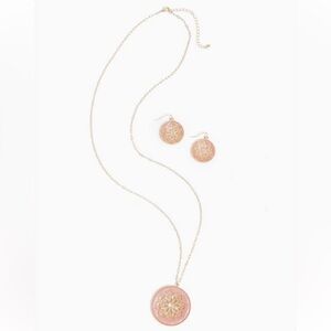 Torrid Pink and Gold Necklace with Earrings